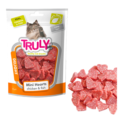 Truly Cat Mini Hearts kylling & fisk - 50 g
