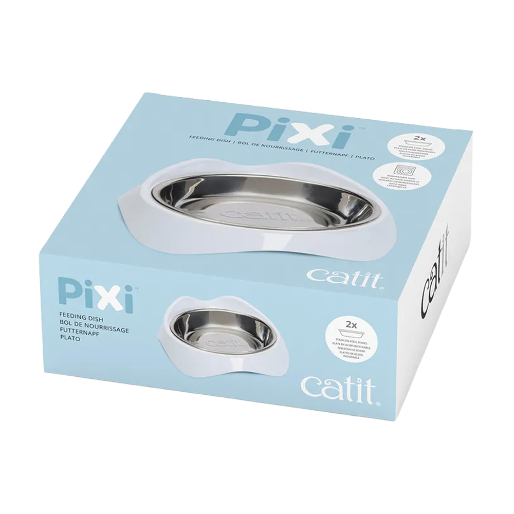 Catit Pixi Skål Rustfrit Stål/Hvid - 200 ML