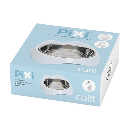 Catit Pixi Skål Rustfrit Stål/Hvid - 200 ML