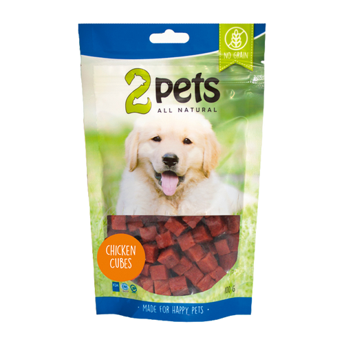 2PETS Dogsnack Kyllingeterninger - 100 G