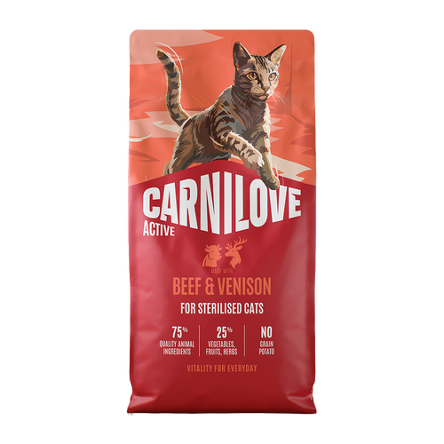 CL Active Cat Beef & Venison til steriliserede voksne katte af alle racer 2 kg