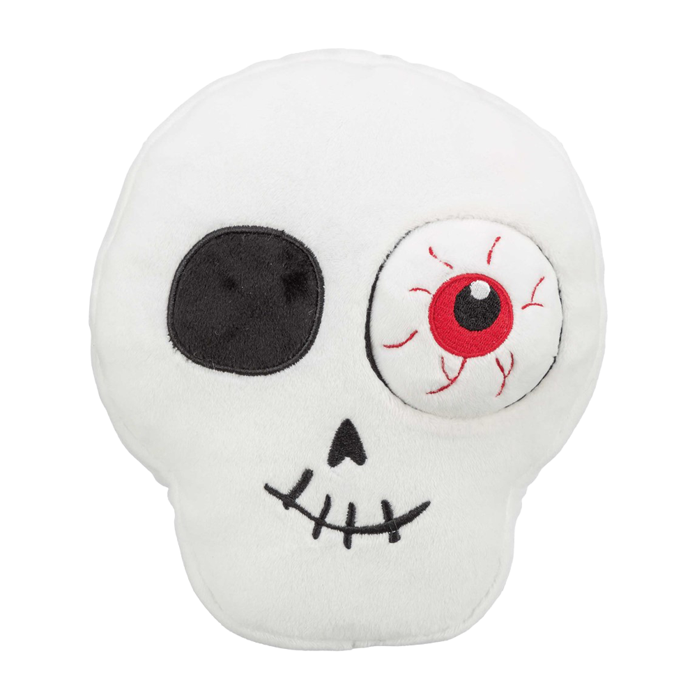 Halloweenleksak, Döskalle enögd, plysch - 19 cm