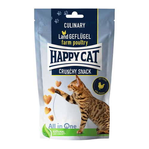 Happy Cat Crunchy Snack Fjerkræ/Gulerødder - 70 G