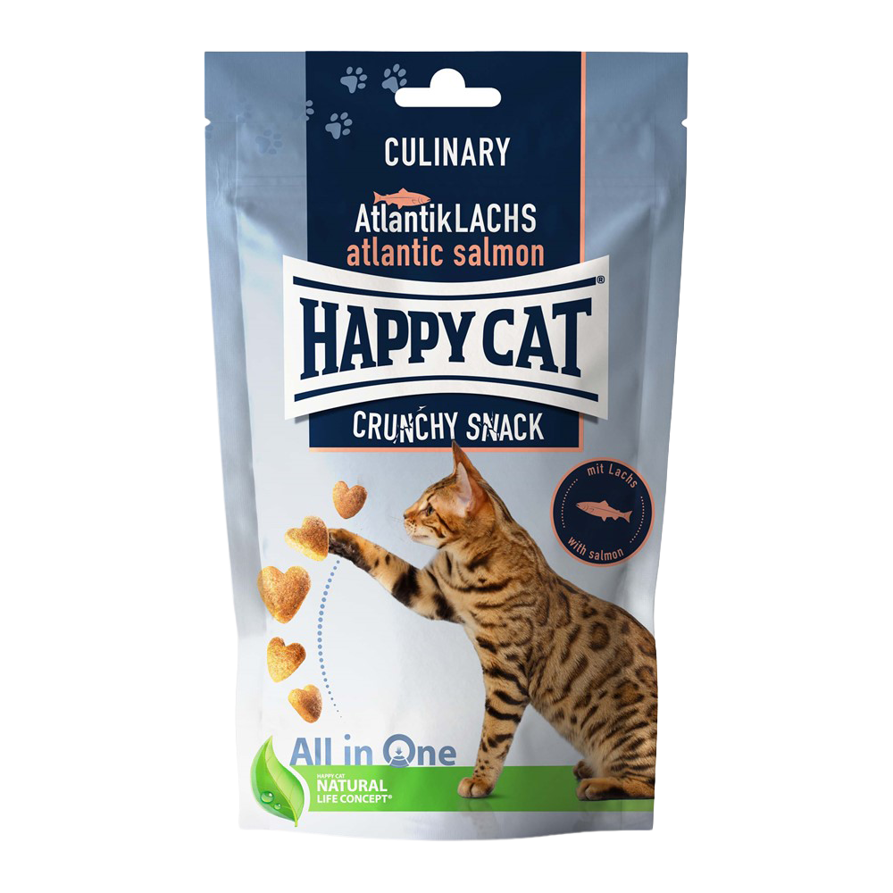 Happy Cat Crunchy Snack Laks/Ærter - 70 G