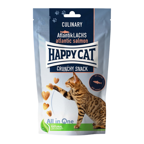Happy Cat Crunchy Snack Laks/Ærter - 70 G