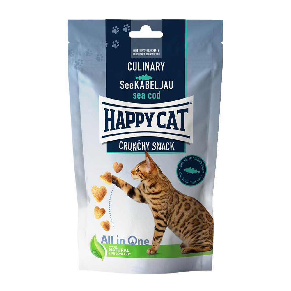 Happy Cat Crunchy Snack Torsk/Ærter - 70 G