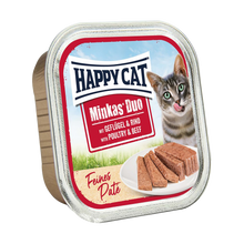 Happycat Duo Menu Paté Fjerkræ &amp; Oksekød - 100 G
