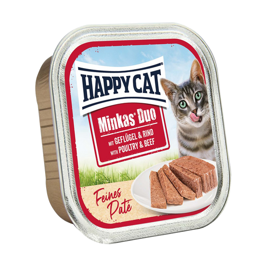 Happycat Duo Menu Paté Fjerkræ &amp; Oksekød - 100 G