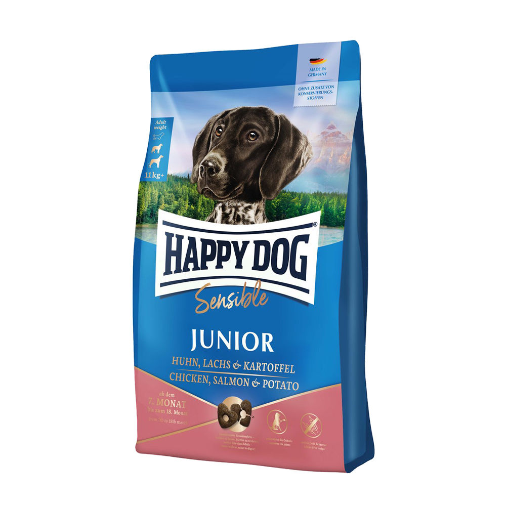 Happy Dog Sens. Junior Salmon/Potato - 10 KG | Endast 719 kr! - Zoogiganten