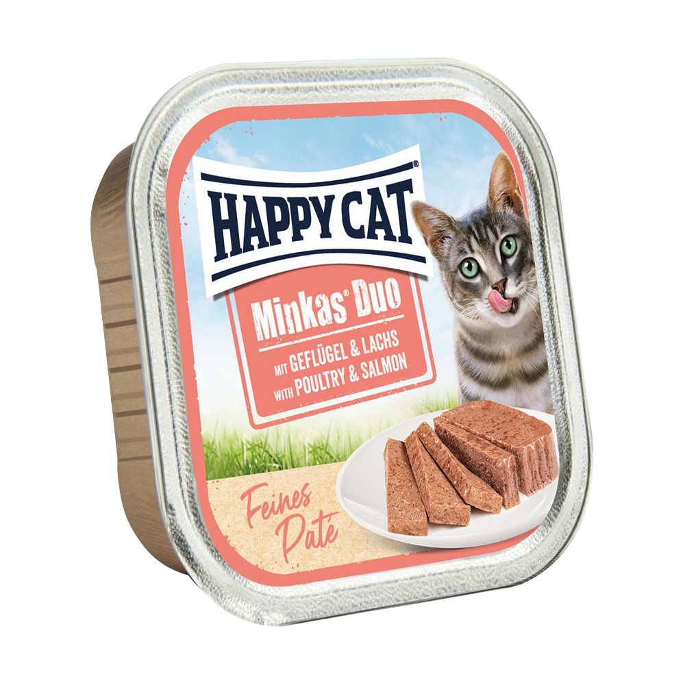 Happycat Duo Menu Paté Fjerkræ &amp; Laks - 100 G