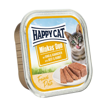 Happycat Duo Menu Paté Oksekød &amp; Kanin - 100 G