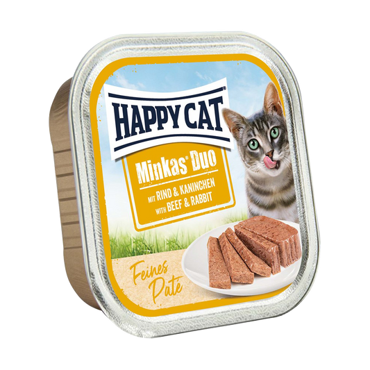 Happycat Duo Menu Paté Oksekød &amp; Kanin - 100 G