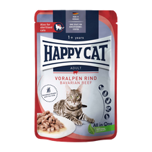HappyCat vådfoder/sauce, oksekød, 85 g
