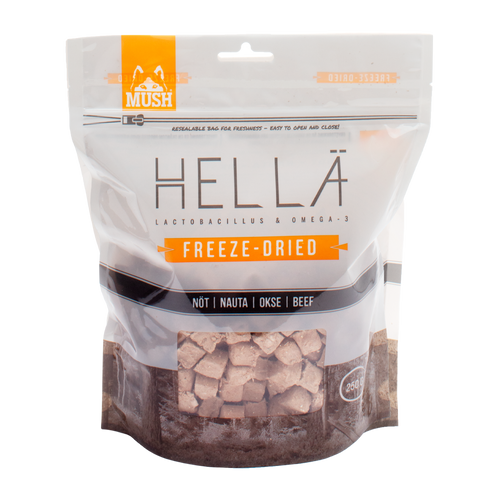 Mush Hellä Frysetørret Oksekød - 250 G