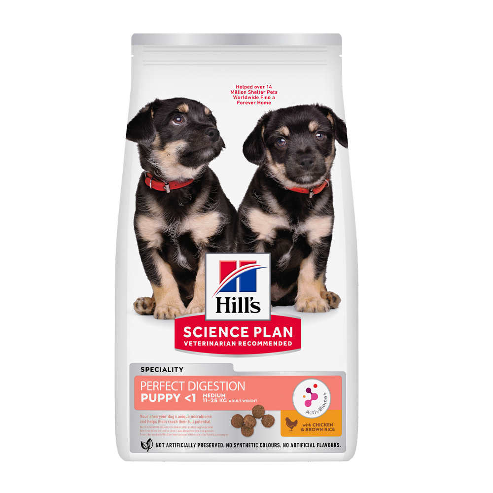 Science Plan Puppy Perfect Digestion Medium med kylling og brune ris