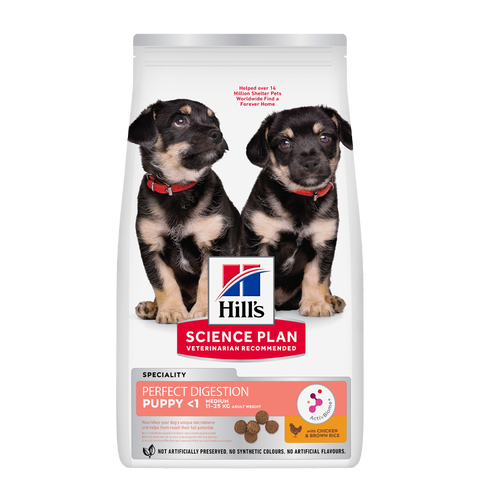 Science Plan Puppy Perfect Digestion Medium med kylling og brune ris