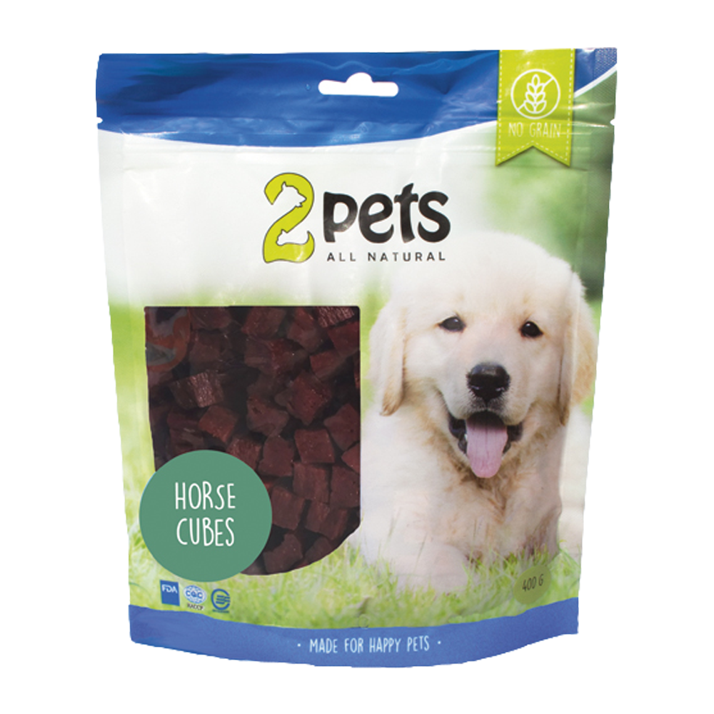 2PETS Dogsnack Heste Terninger - 400 G