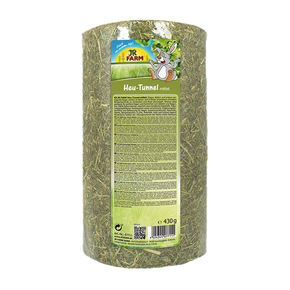 JR Farm Hooitunnel – 25 Cm Lang, Diameter 13,5 Cm, Met Natuurlijk Hout, 380g, Volledig Eetbaar Voor Knaagdieren Zoals Cavia's En Ratten