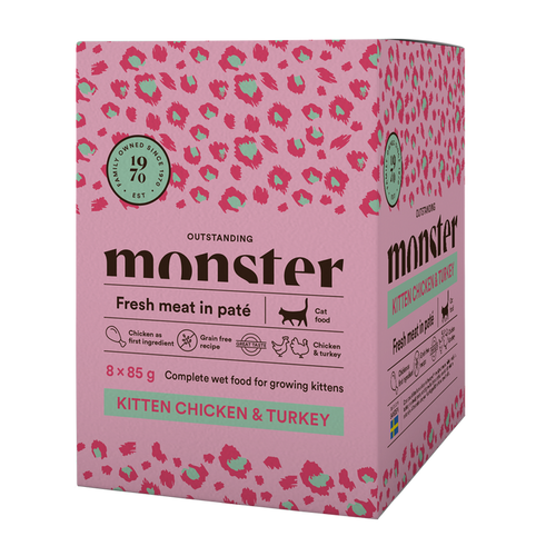 Monster Cat Pouches Killing Kylling/Tyrk - 85 G