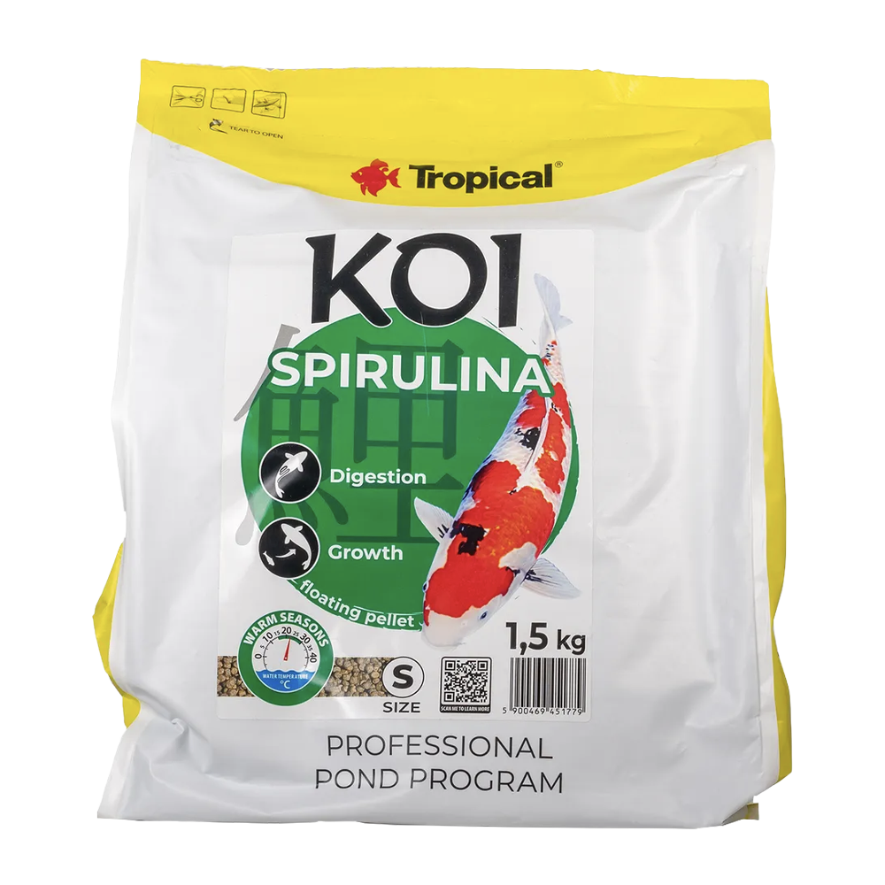 Tropical New Koi Spirulina Pellet Størrelse S Spand - 5 L
