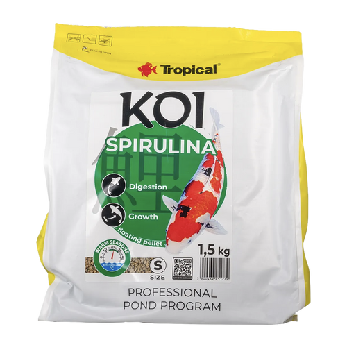 Tropical New Koi Spirulina Pellet Størrelse S Spand - 5 L