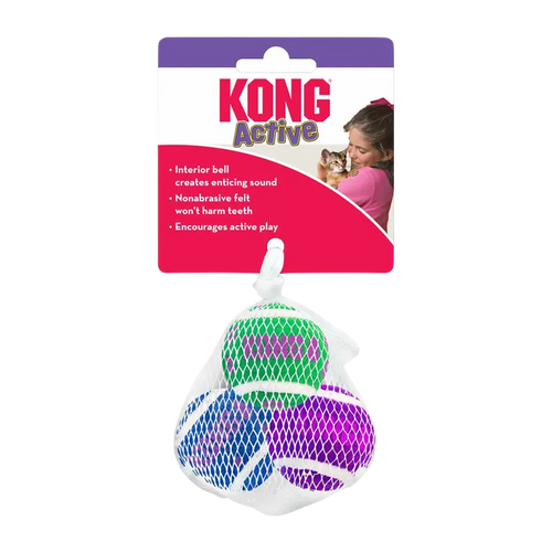 Kong Cat Active Tennisbold m/klokker - 4 cm