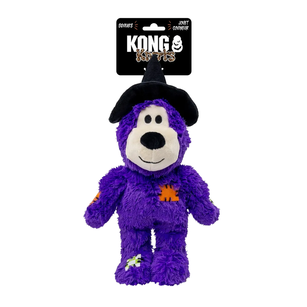 Kong Halloween Wildknots Witch Bear Purple M/L - 25,5X23X8,5