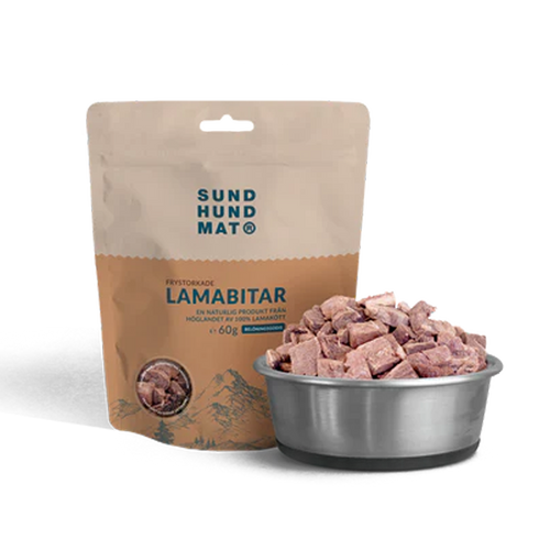 Frysetørrede lamastykker - 60 g