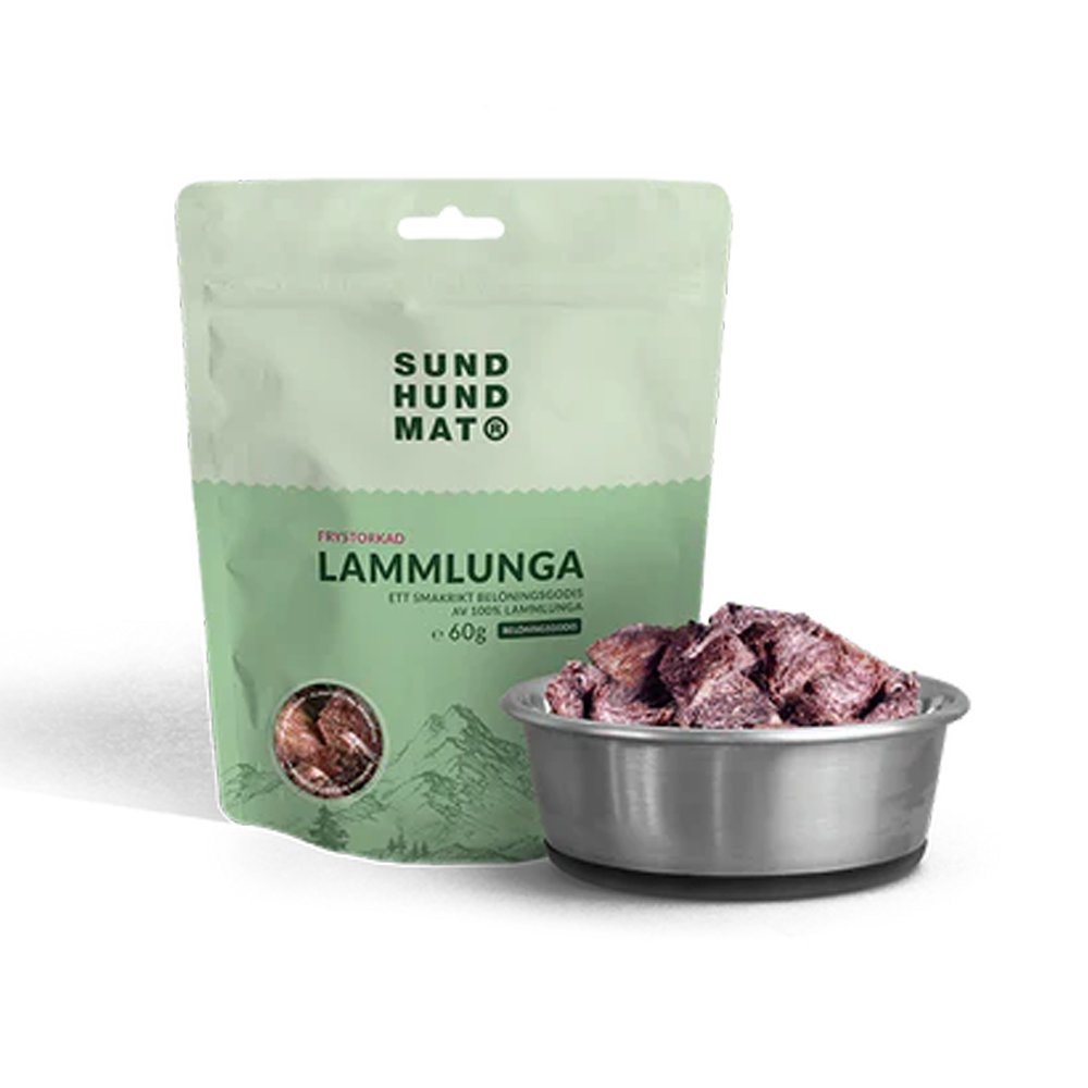 Frysetørret lammelunge - 60 g