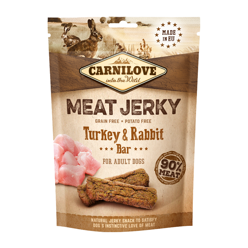 Carnilove Jerky Kalkun- &amp; Kaninbar – 100 G