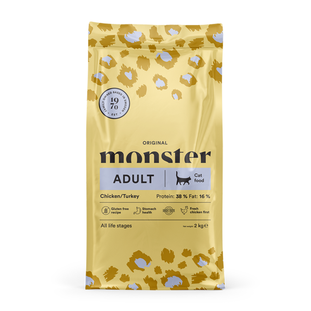 Monster Cat Original Voksen Kylling/Kalkun - 2 KG
