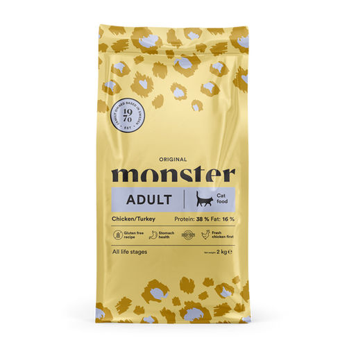 Monster Cat Original Voksen Kylling/Kalkun - 2 KG