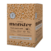 Monster Cat Pouches Voksen Kalkun 85 g (8-pak)