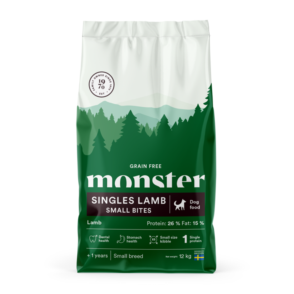 Monster Dog Gf Singles Lam Små Bidder - 12 KG