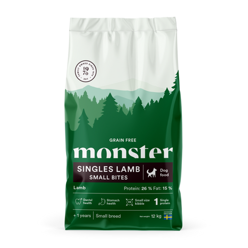 Monster Dog Gf Singles Lam Små Bidder - 12 KG