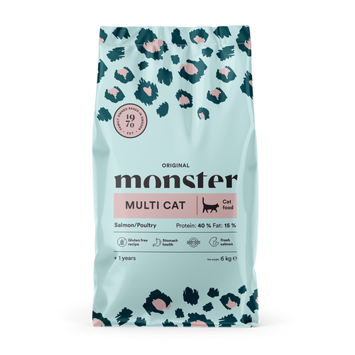Monster Cat Original Multicat Laks/Fjerkræ - 2 KG