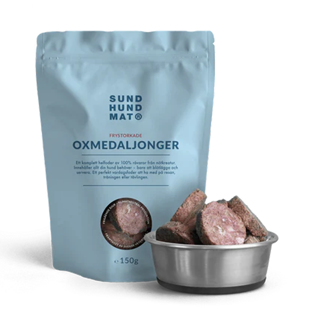 Frysetørrede oksemedaljoner - 150 g