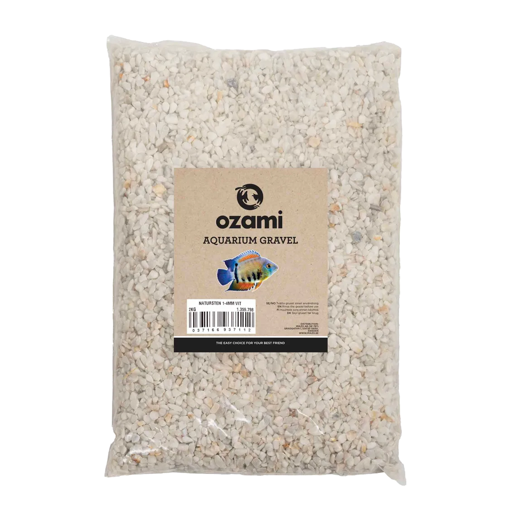 OZAMI AKVARIEGRUS NATURSTEN HVID 1-4MM 2KG