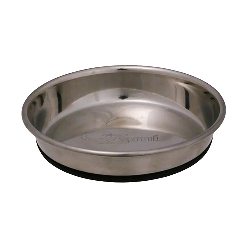 Katteskål i rustfrit stål, skridsikker, sort - 350 ml
