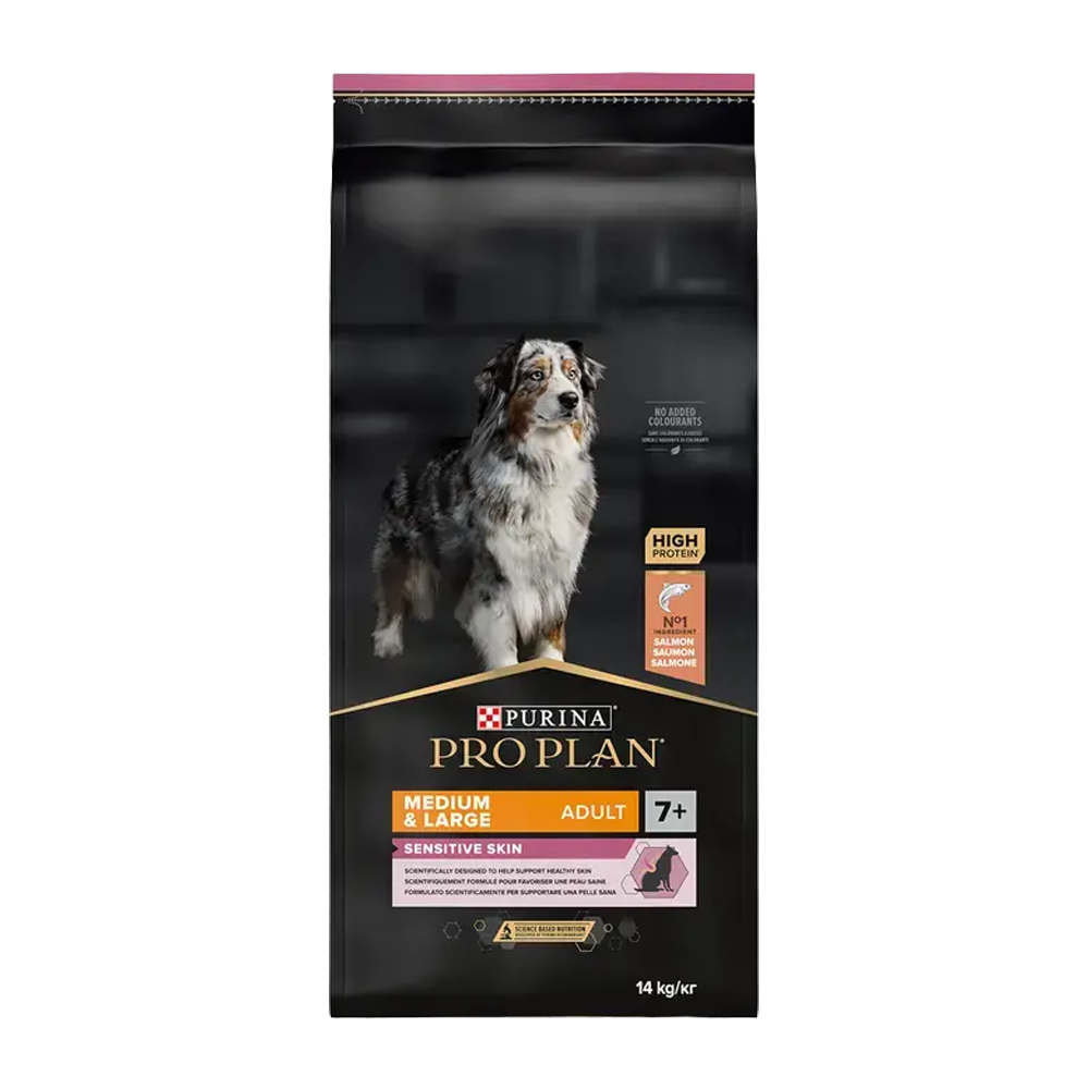 Pro Plan Medium & Large Voksen 7+ Sensitiv Hud - 14 KG