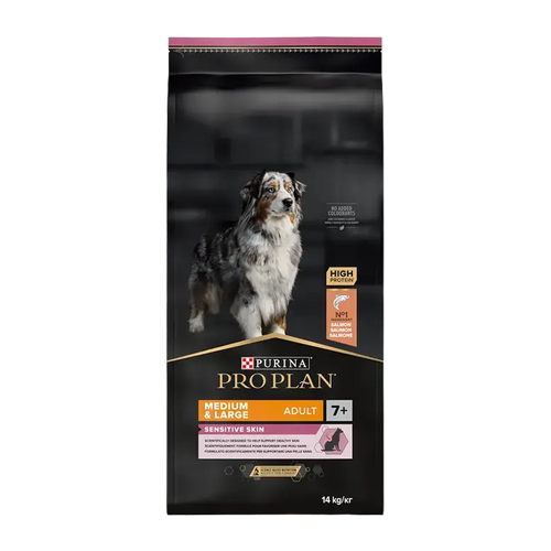 Pro Plan Medium & Large Voksen 7+ Sensitiv Hud - 14 KG