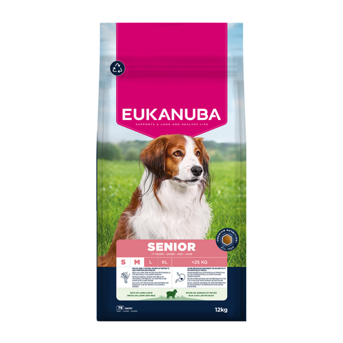 Euk Hunde Senior Small/med Lam & Ris - 12 KG