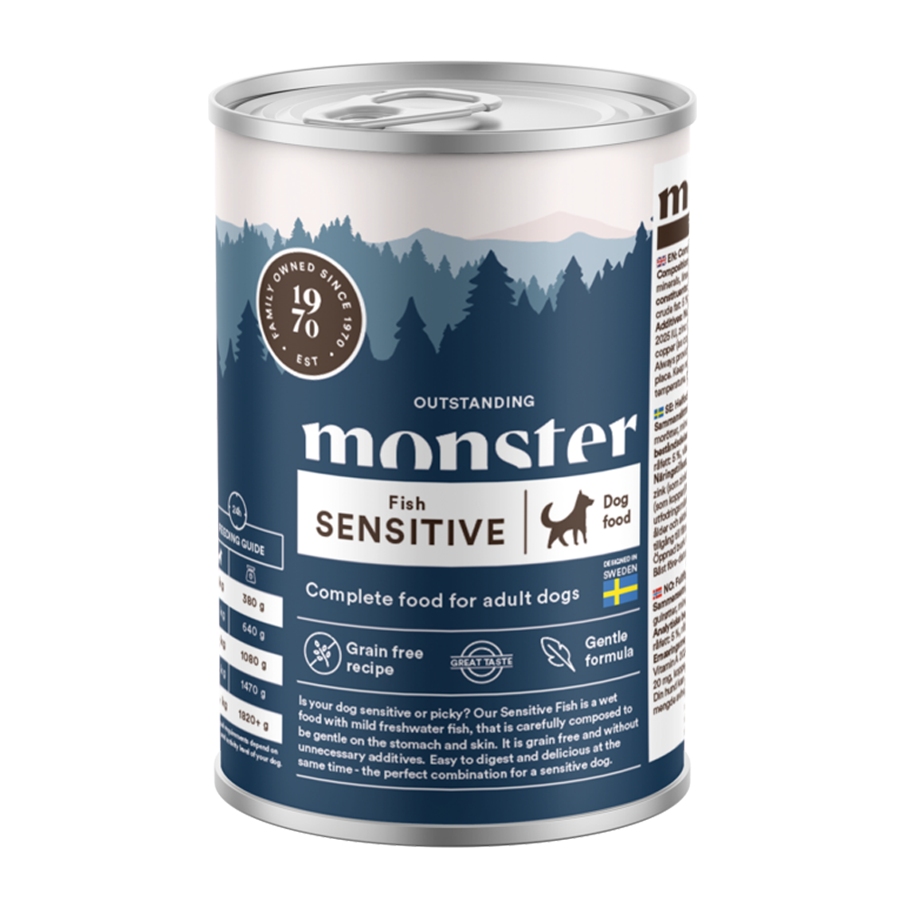 Monster Dog Adult Sensitive Fish dåse - 400 g