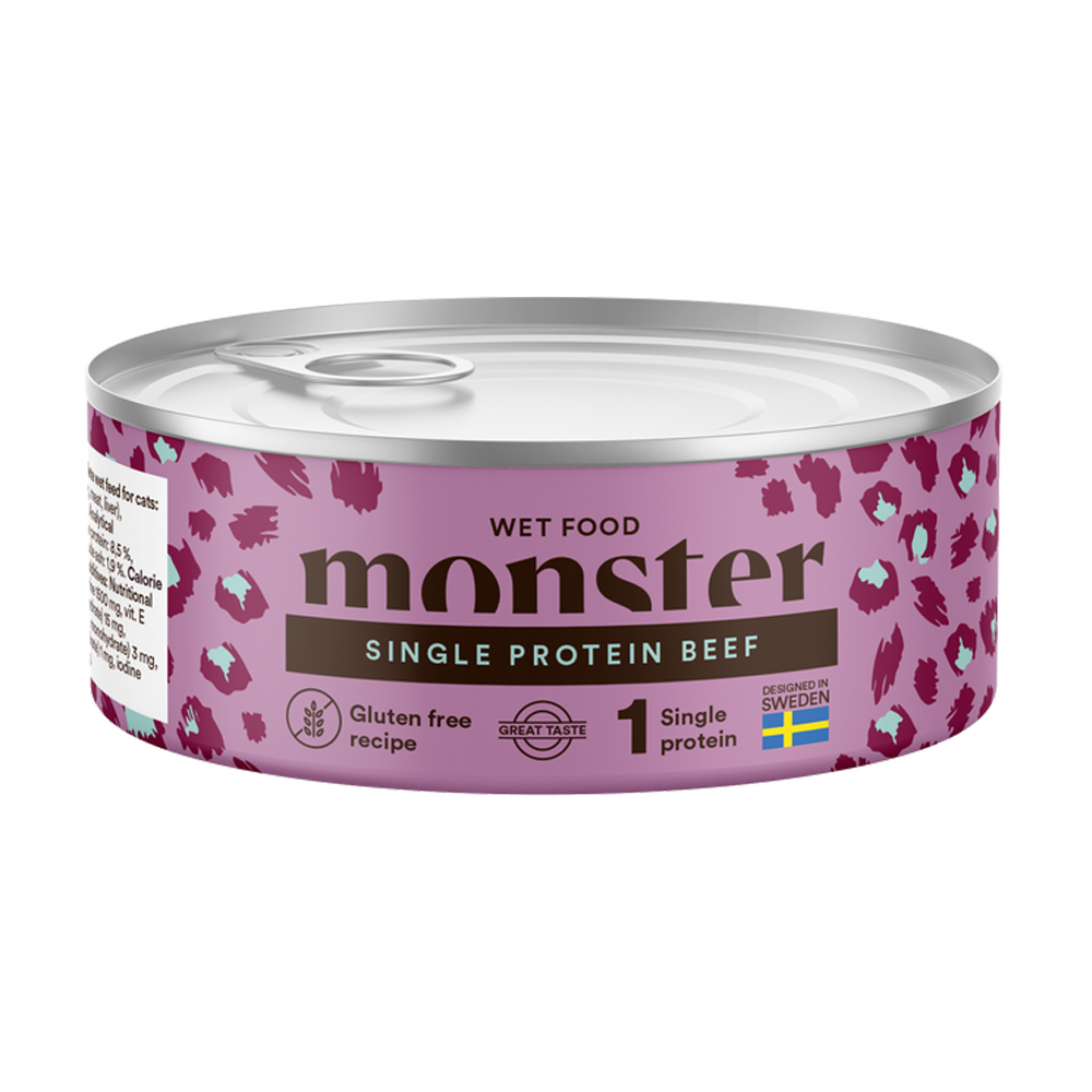 Monster Cat Adult Single Beef Vådfoder - 100 g