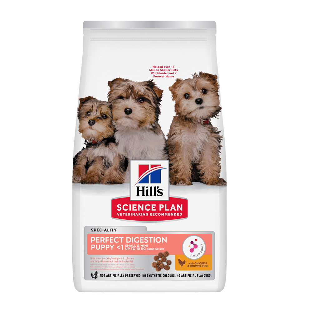 Science Plan Puppy Perfect Digestion Small&mini med kylling og brune ris