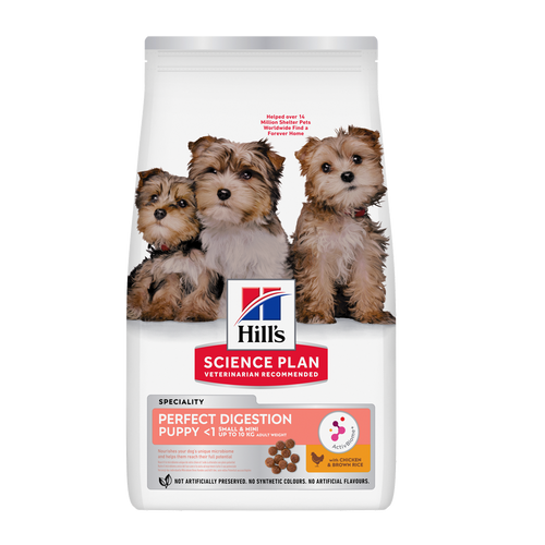 Science Plan Puppy Perfect Digestion Small&mini med kylling og brune ris