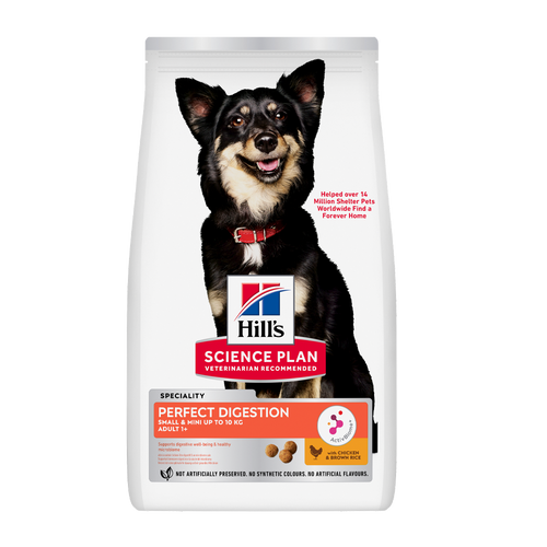 Science Plan Canine Adult Perfect Digestion Small & Mini med kylling og brune ris