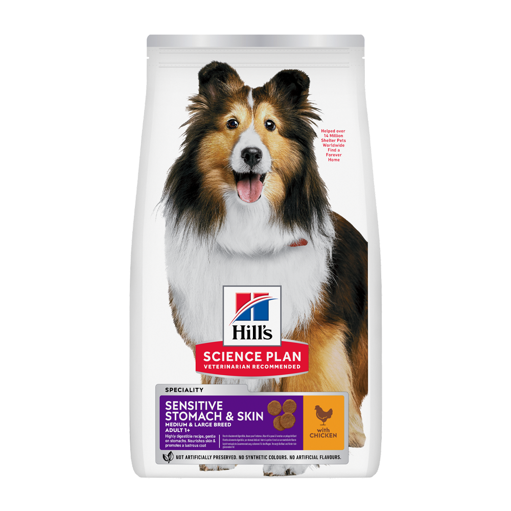 Science Plan Canine Adult Sens.stomach &amp; Skin Medium Kylling - 12 kg