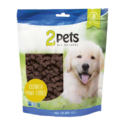 2PETS Dogsnack Ostrich/Struts Minicubes