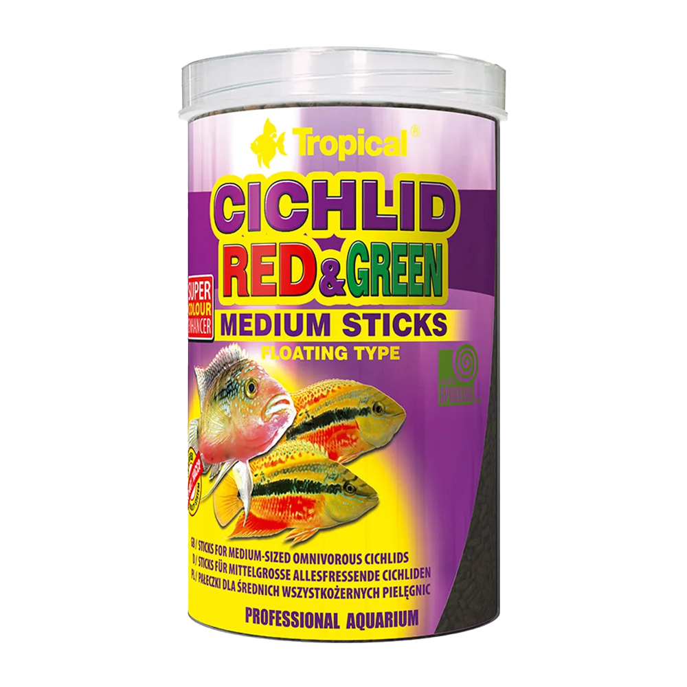 Tropical Ciklid Röd & Grön Sticks Medium - 360 G | Endast 269 kr! - Zoogiganten